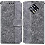 XFDSFDL� Cas de pour Infinix Zero 8 X687 (6,85 Pouces) PU Cuir Housse Flip Coque G�om�trie Motif avec Built Stand Magn�tique Fermeture Portefeuille �tui de Protection Gris
