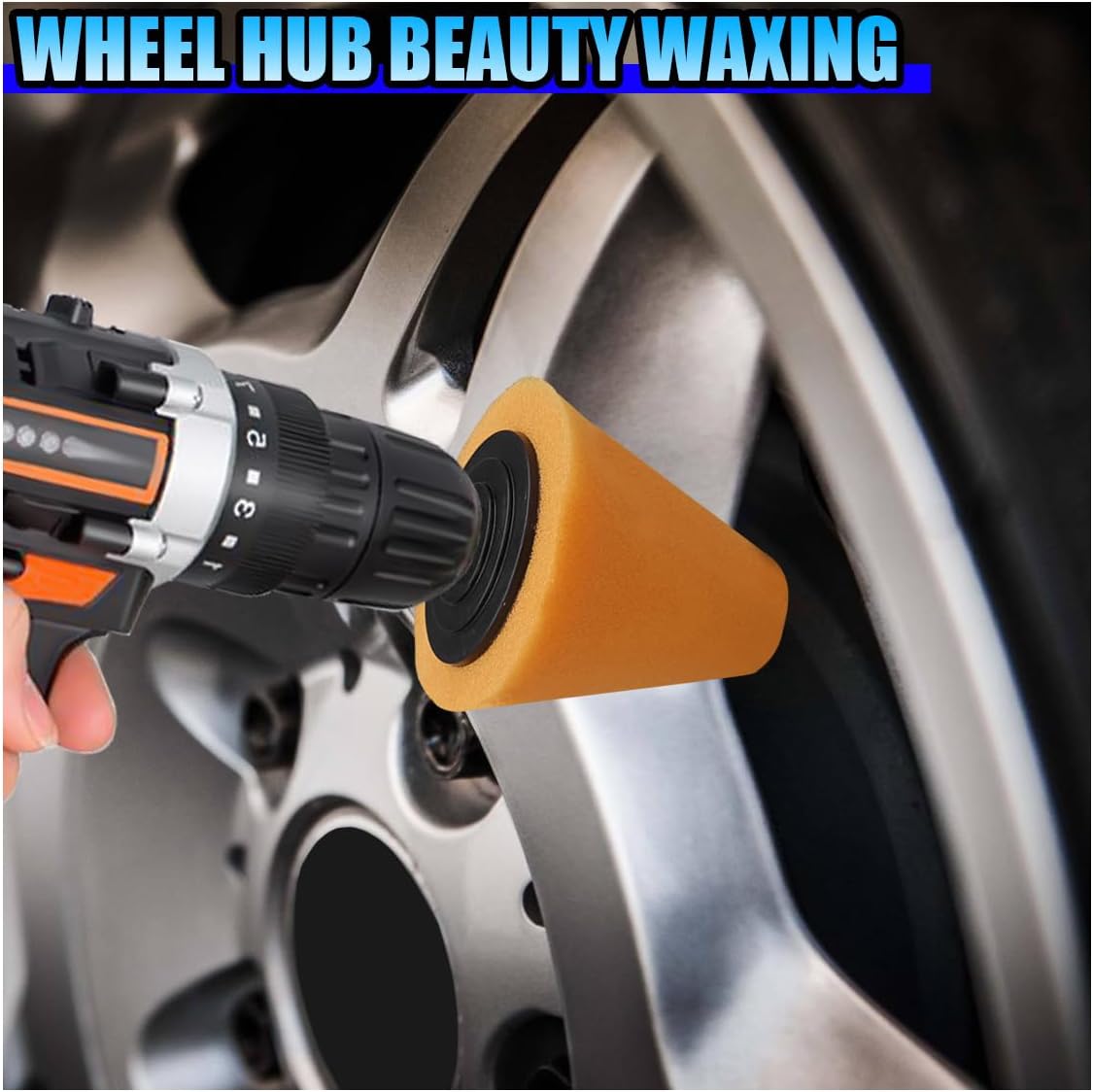 6PCS Car Drill Buffing Polishing Sponge Pads for Wheel Hub Cleaning - Car Cone Metal Polish Foam Sponge Buffing Polishing Balls for Auto Wheel Care&Detail Cleaning - Auto Buffer Polisher Kit