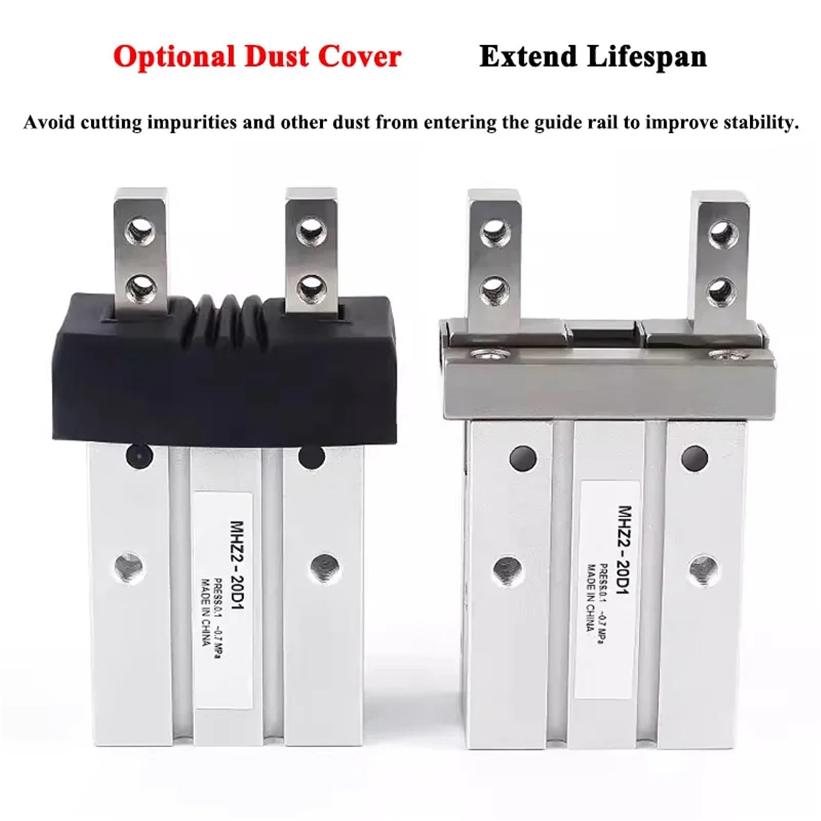 3 stücke MHZ2 Pneumatische Finger Luft Greifer Zylinder MHZL2-10D MHZ2-16D 6D 20D 25D 32D 40D Aluminium Klemmen Finger Zylinder(Red)