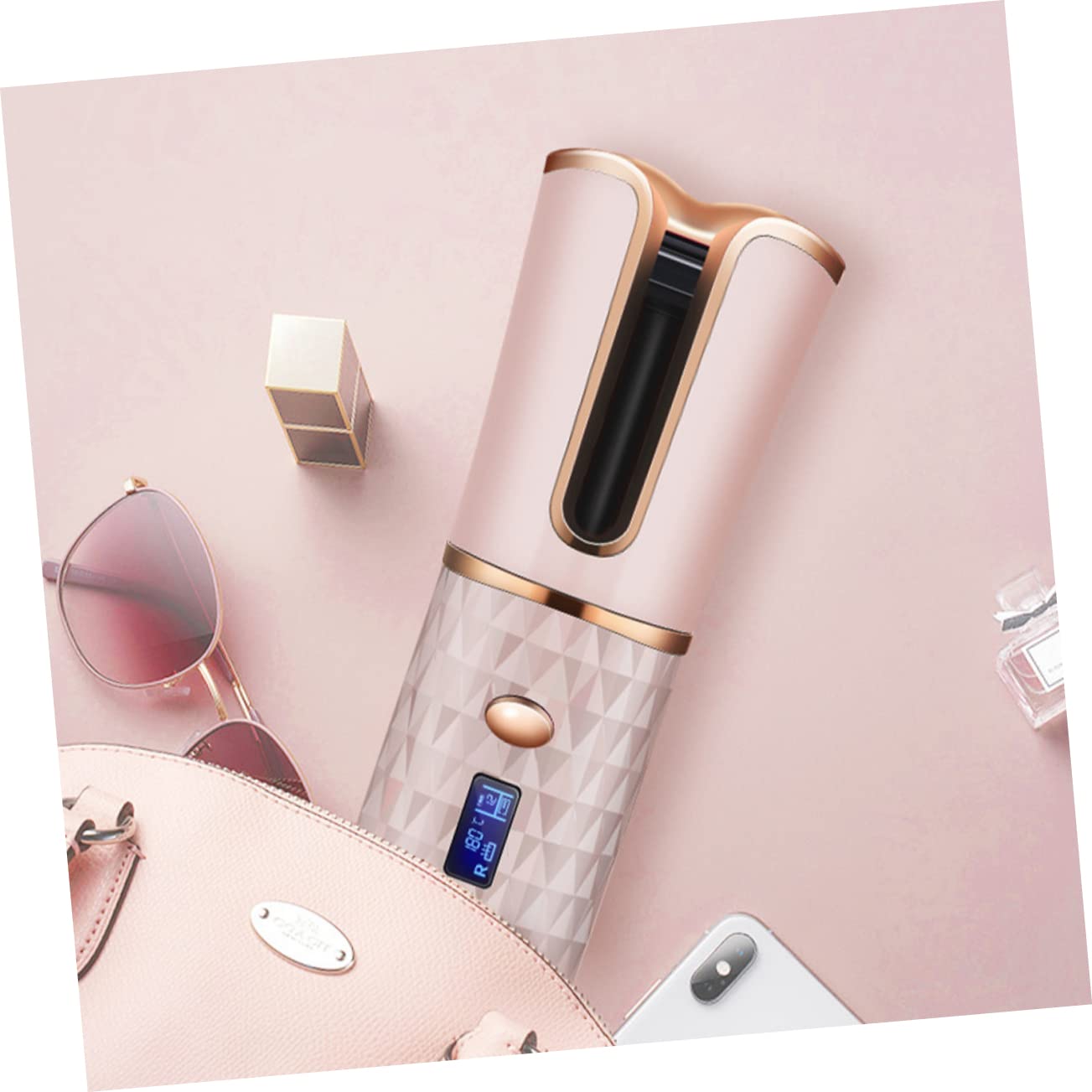 UKCOCO Rizador de Pelo Automático Inalámbrico Recargable por USB Recubrimiento Cerámico y Aleación para Peinados DIY en Casa para Mujer