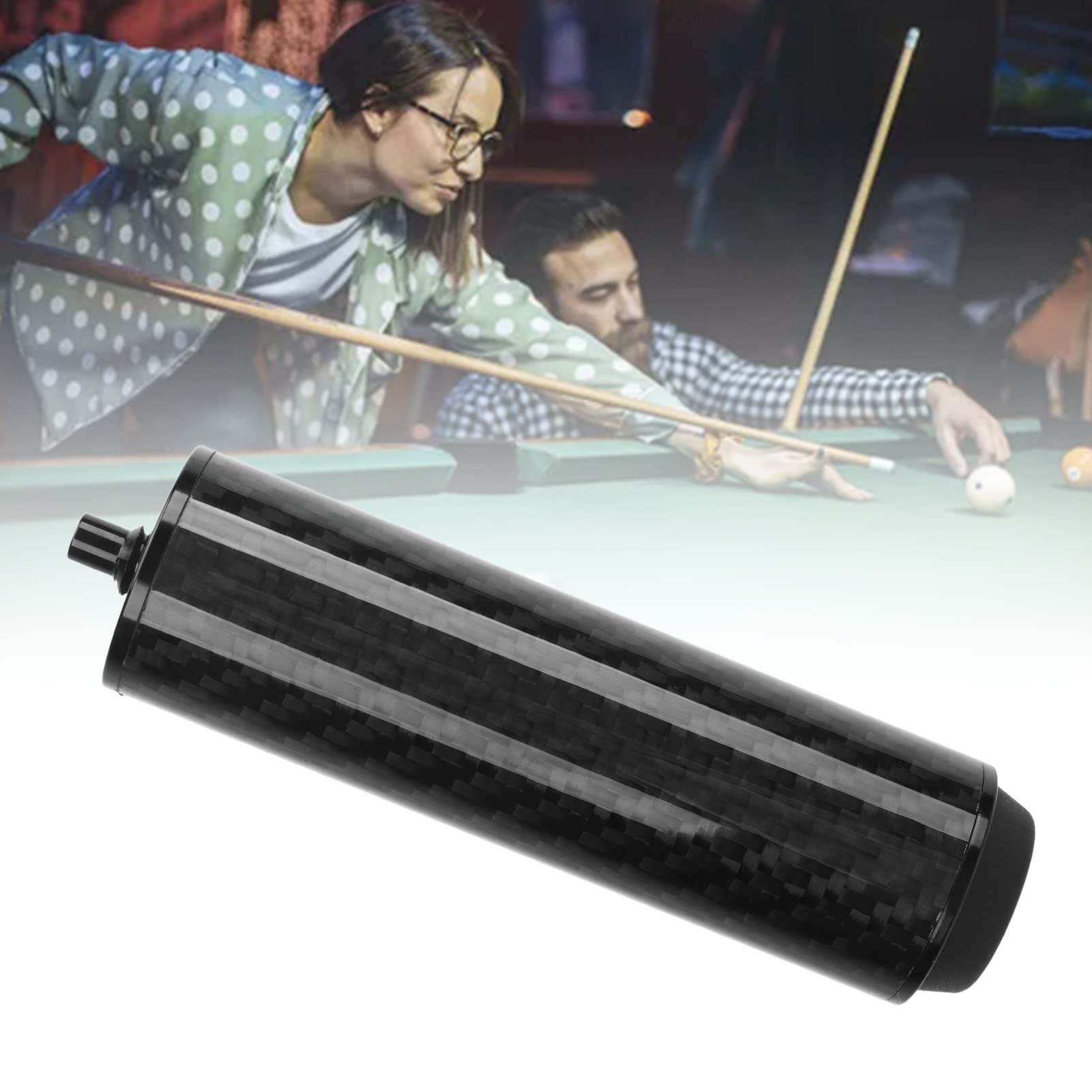 Honio Billiard Stick Extension, Billiard Pool Cue Extension, Professional Pool Extension Black with Bumper for Billiard Practice