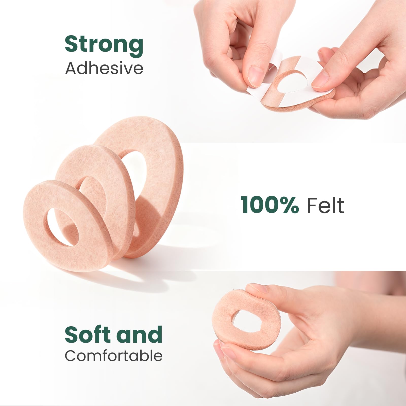 Welnove cerotti occhio di pernice - 48pcs Cerotti calli piedi cuscinetti per calli per piedi e dita dei piedi - Proteggono piedi, talloni e dita dei piedi da sfregamenti e frizioni - Design ovale