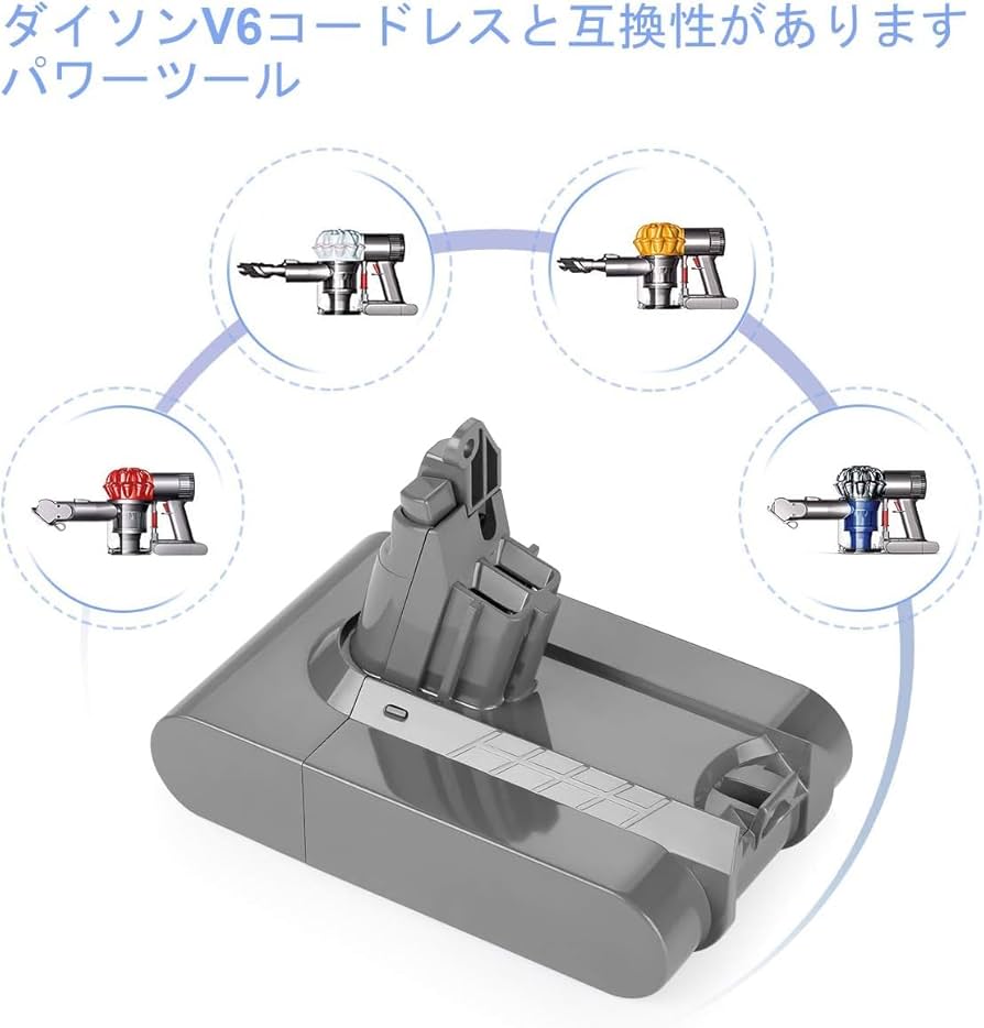 Amazon.co.jp: Ehomtikk 互換ダイソン v6 バッテリー 21.6V