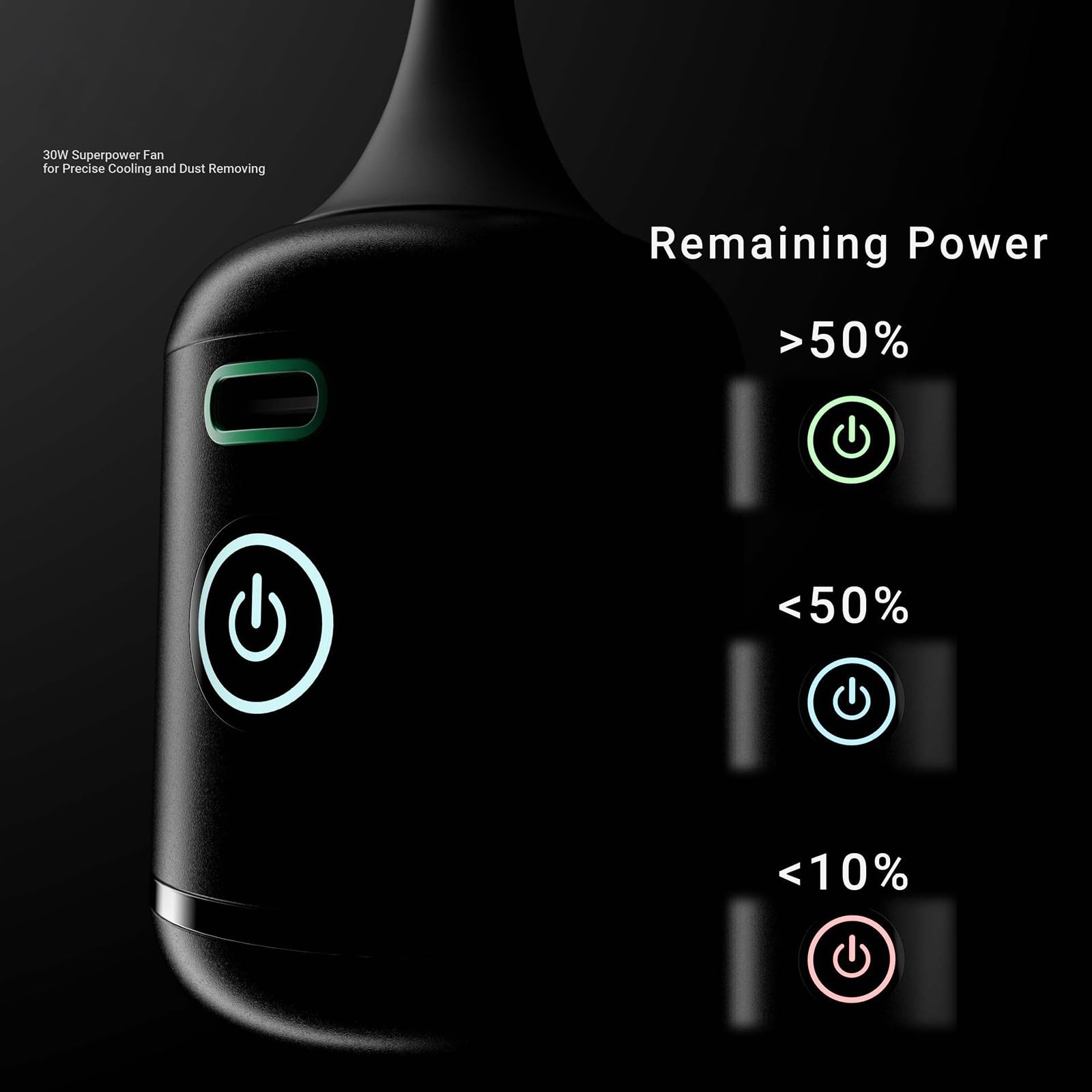 Dispositivo di rimozione dell'aria di raffreddamento a vuoto portatile Velocità regolabile per manutenzione elettronica Circuito di manutenzione Lente fotocamera Cura del circuito