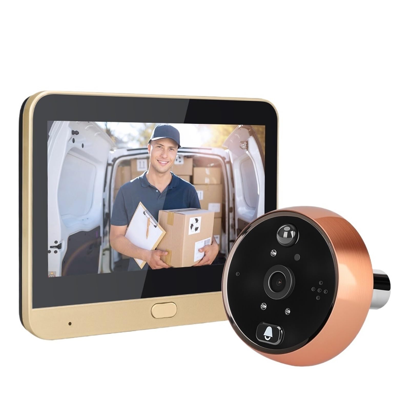 Hvsyvvsrl Peephole Camera 4.3 Inch Smart Doorbell Camera Wifi 1080P Full Hd Door Peephole With Pir Detection Tuya Видеоглазок Two Way Audio(Peephole Camera)