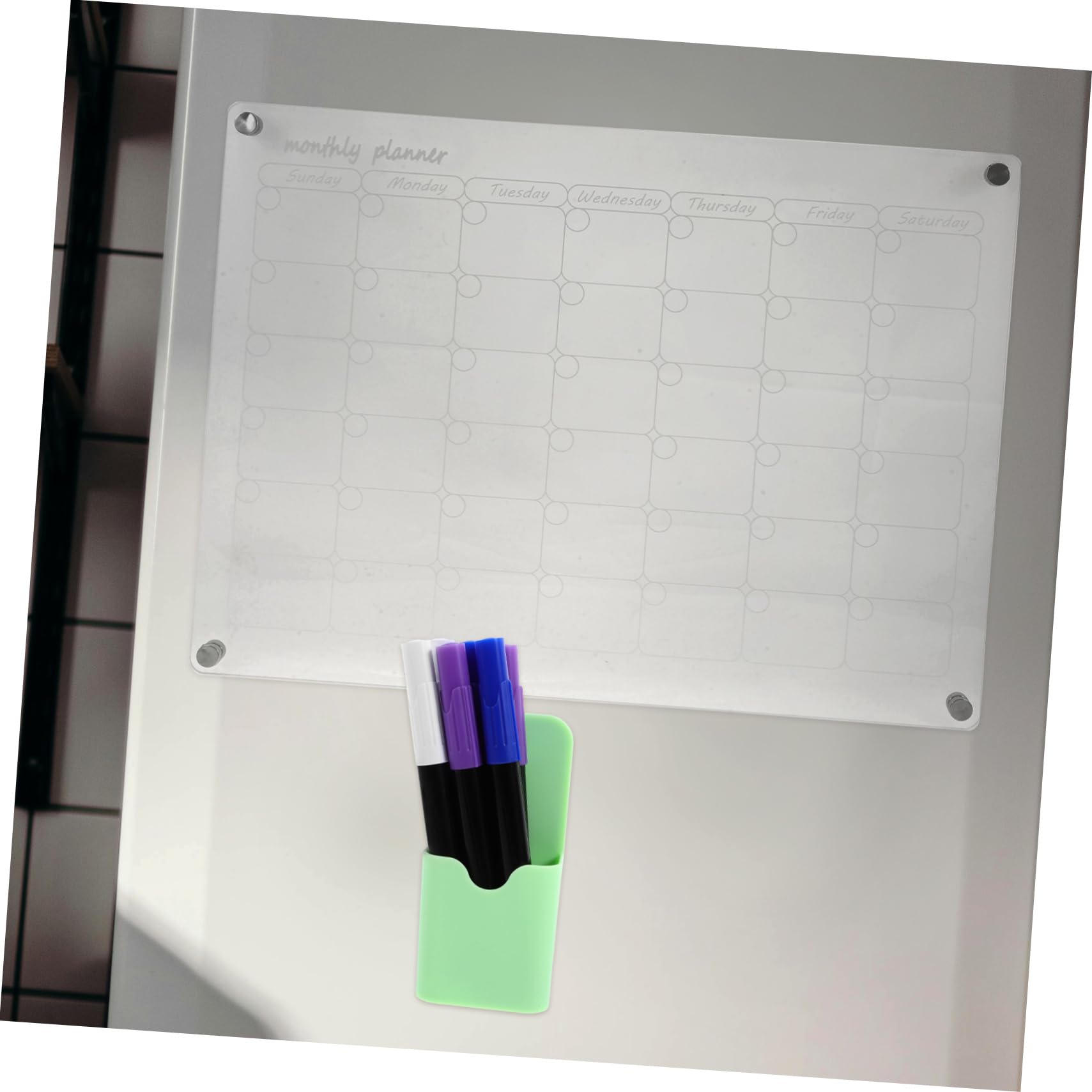 Planificador Mensual y Semanal Calendario Transparente Para Refrigerador Magnético