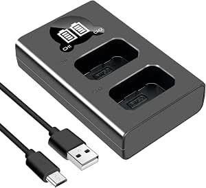 NP-FW50 Battery & Dual USB Charger For Sony Alpha A6000, A6300, A6500, A7 Series