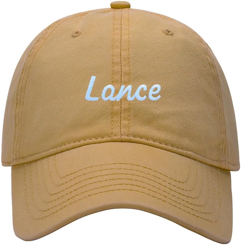 Baseball Cap Men Name Lance Gift Embroidered Washed Cotton Dad Hat Baseball Caps