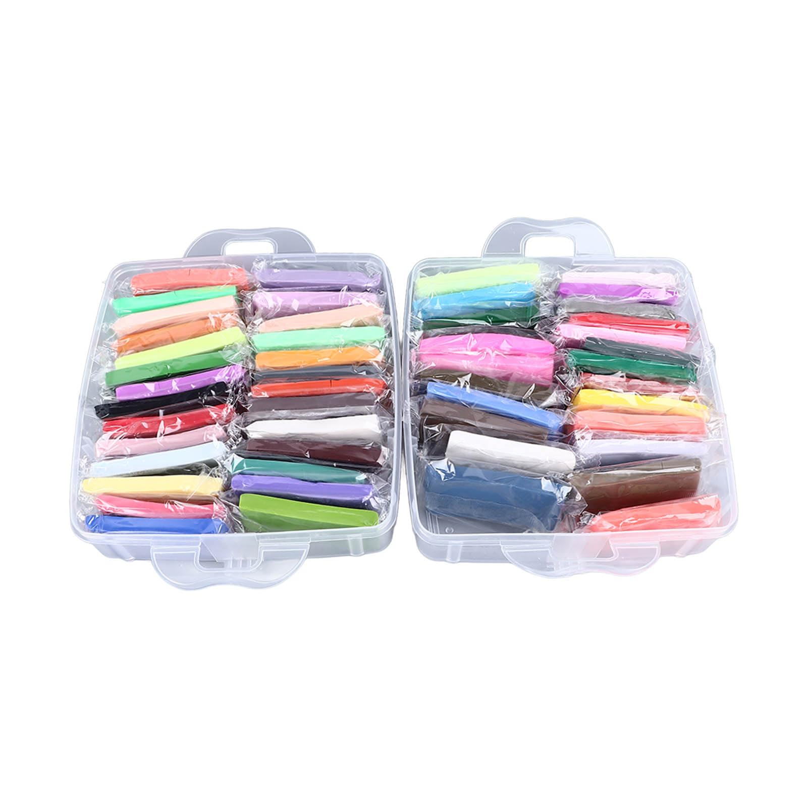 Generic Set di Argilla da Modellare da 50 Colori Morbida, Facile da Modellare per Bambini di età Superiore a 3 Anni Argilla Non Tossica Essiccata All'aria