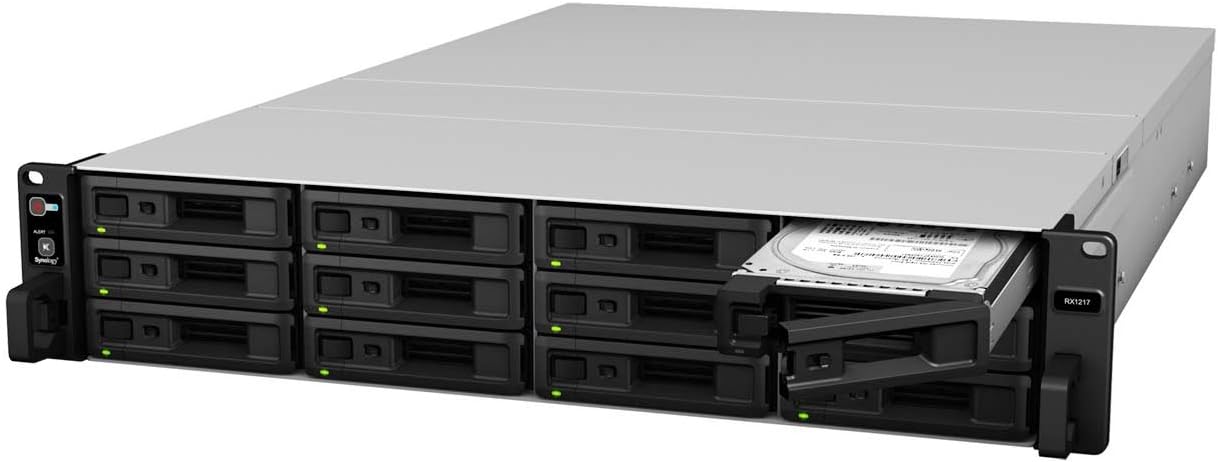RX1217RP 12-AY 2U Rack Mount Storage Expansion Unit With 2X Power Supply, 3.5"/2.5" Sata Drive Bays, Diskstation Manager, Diskless
