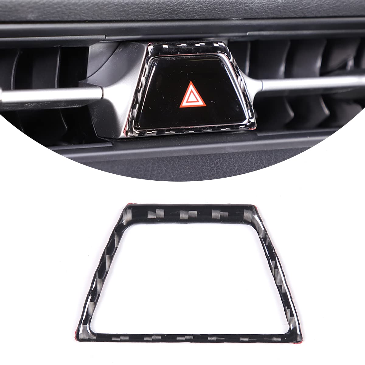 Soft Carbon Fiber Car Central Control Warning Light Switch Decorative Frame Sticker for Toyota Supra GR A90 A91 MK5 2019 2020 2021 2022 2023 2024 (Black Carbon Fiber)