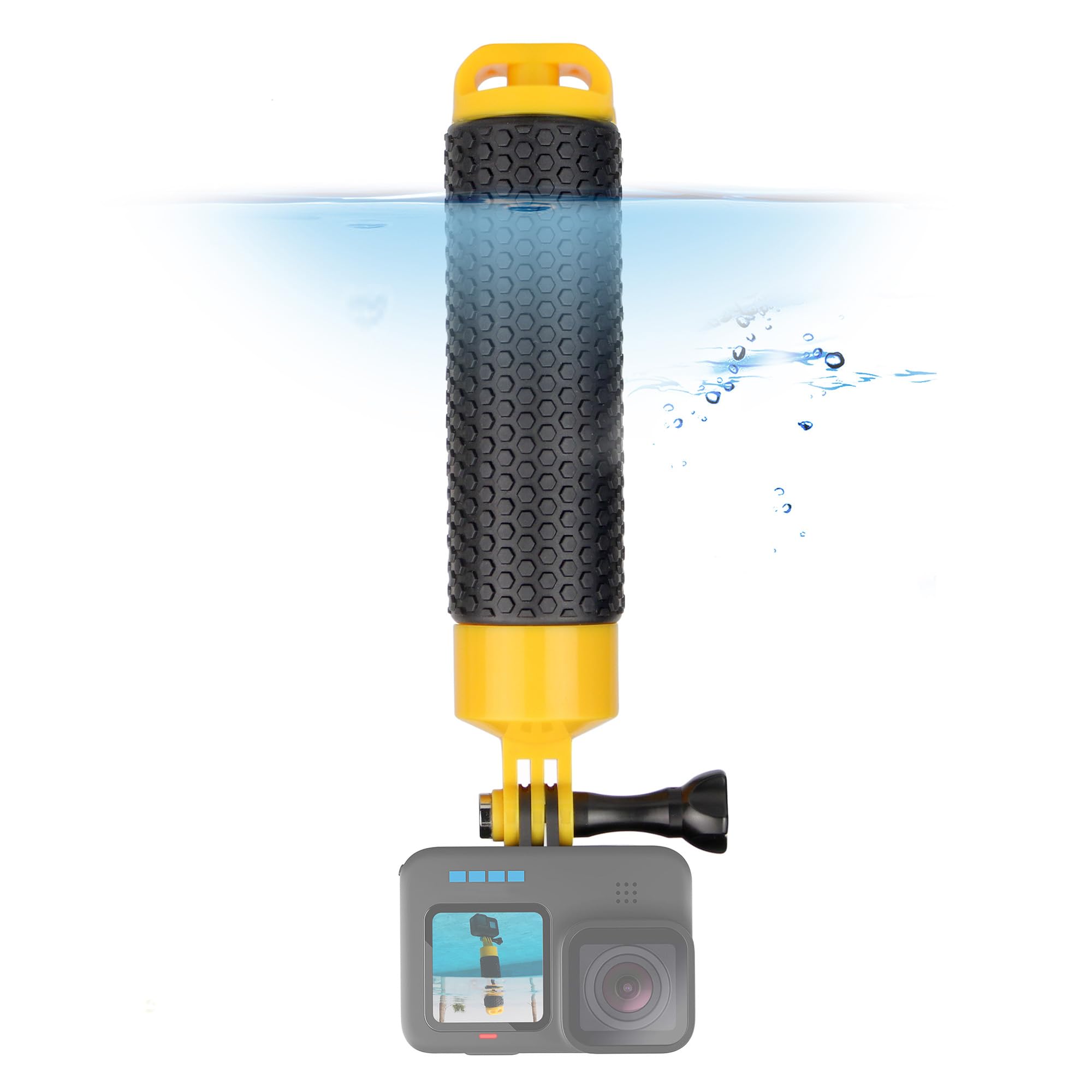 GEPULY Floating Hand Grip Mount With Mini Tripod Adapter Internal Storage for Action Cam GoPro Hero 12 11 10 9 8 7 6 5 4 3 2/DJI OSMO/SJCAM/AKASO/Insta360/Xiaomi Yi Waterproof Handle