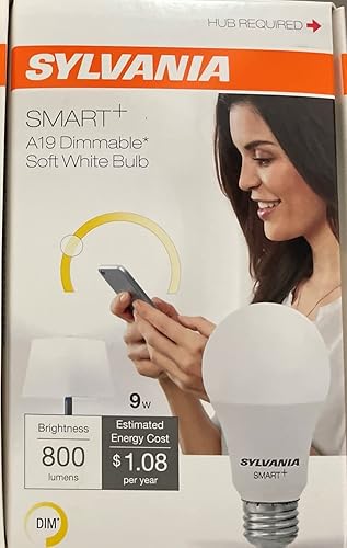 SYLVANIA Paquete de 4 bombillas LED inteligentes 75549 A19, color blanco suave, 800 lúmenes disponible en Yaxa Guatemala