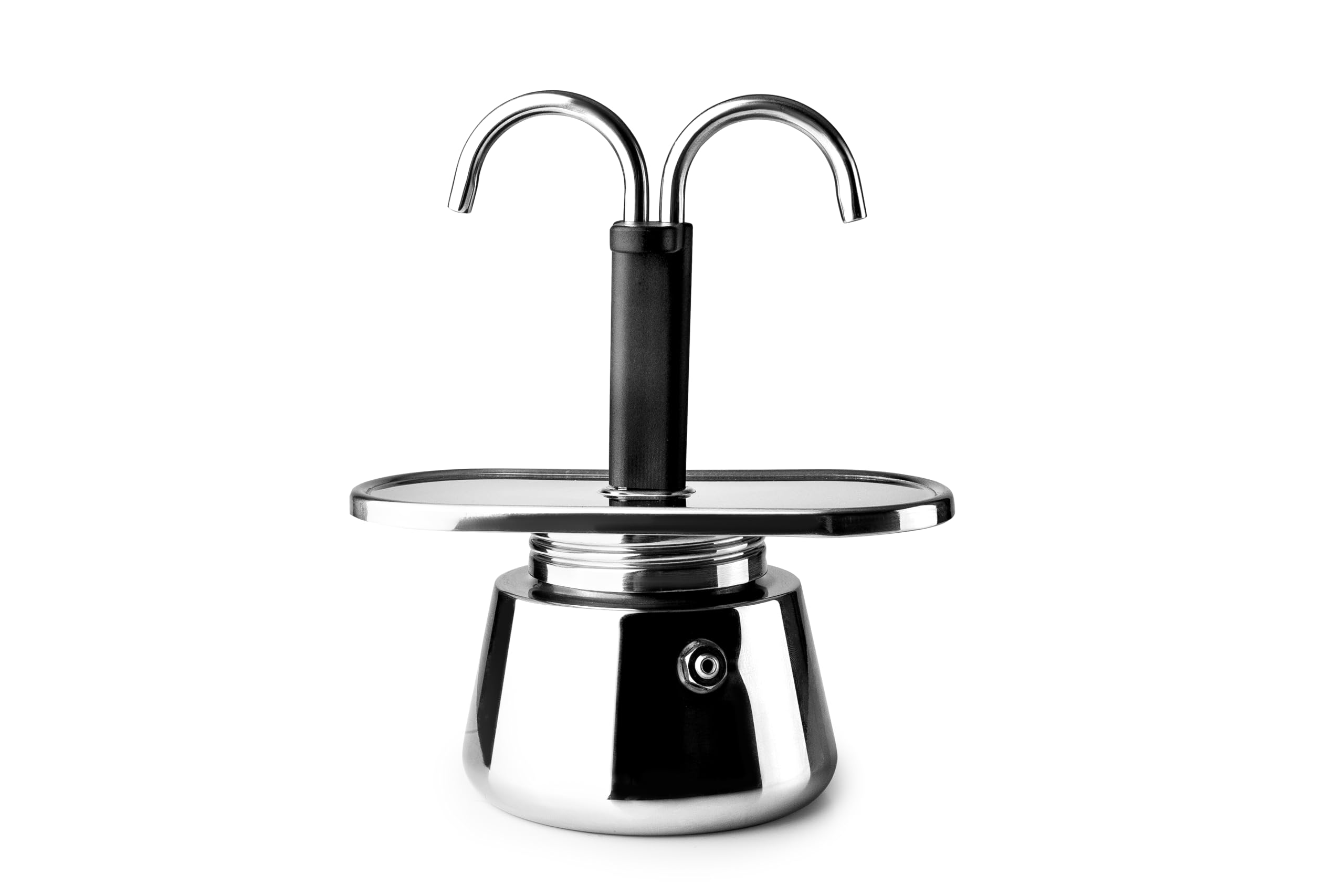 IBILI - Mini express coffee maker, 2 cups, 2 x 45 ml, Stainless steel, Suitable for induction, Grey