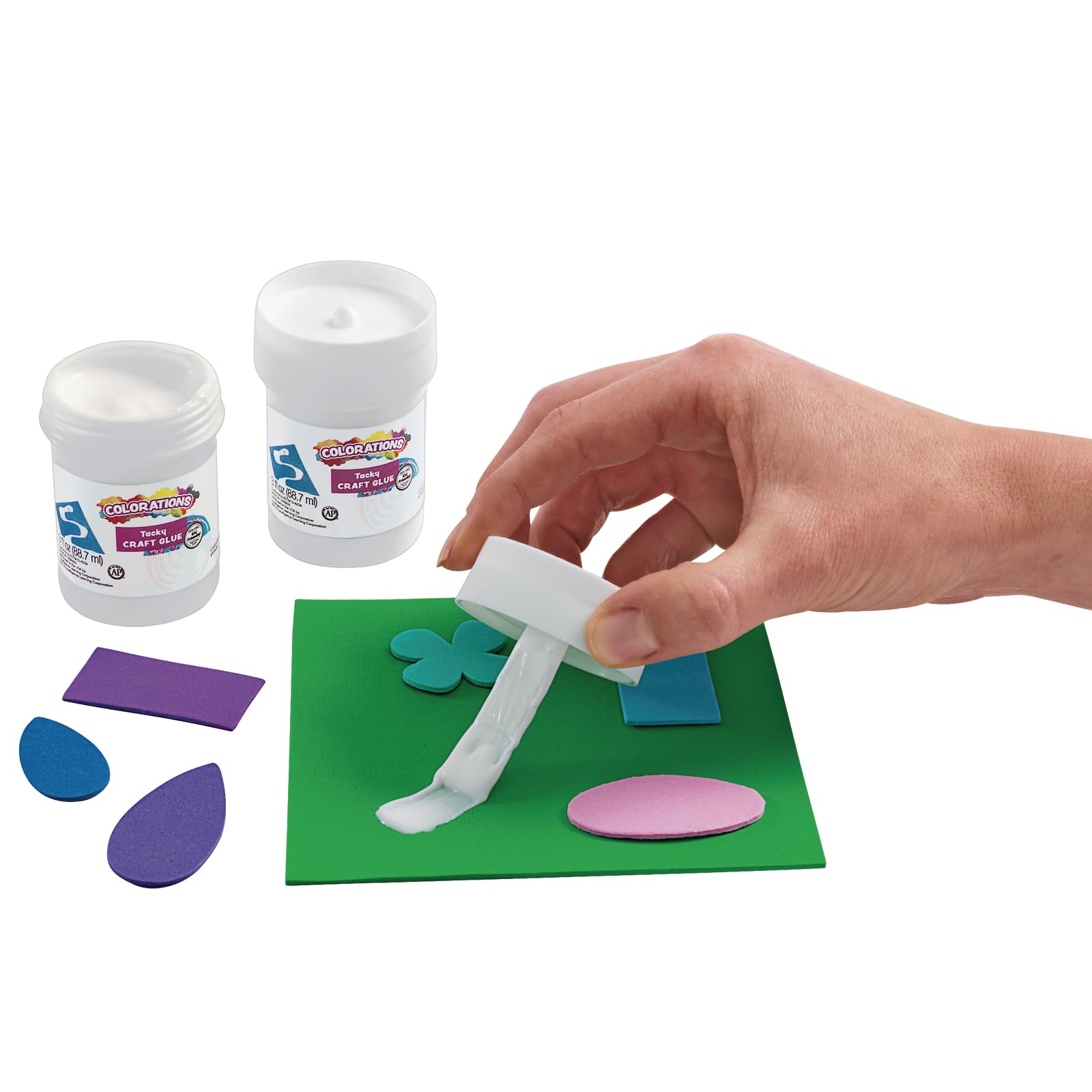 Colorations TCGJAR Tacky Craft Colla Classroom Pack (confezione da 12), 12 barattoli di colla