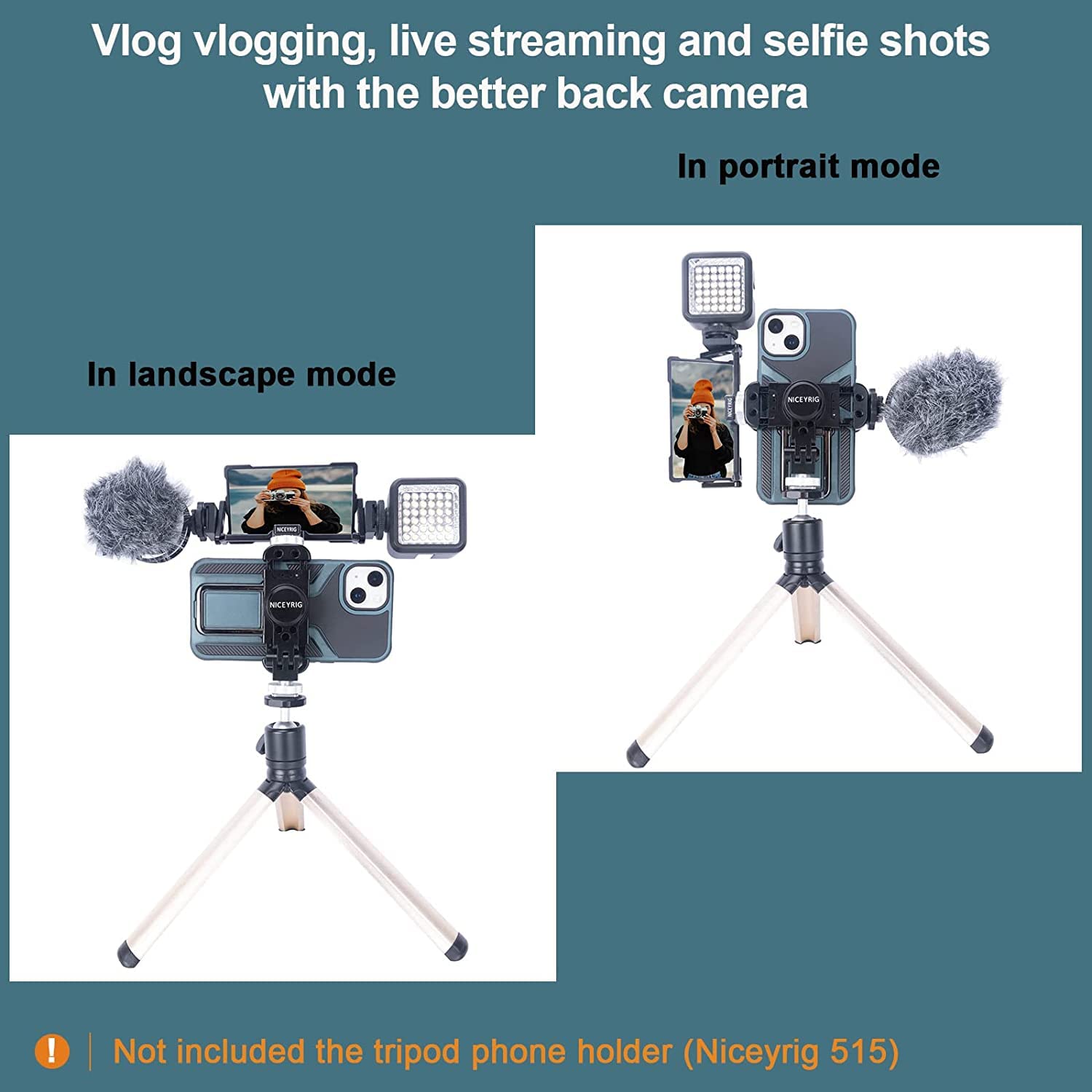 NICEYRIG Specchio pieghevole per smartphone, per vlogging, live streaming, selfie, compatibile con la maggior parte dei telefoni iOS e Android da 4,7-6,7 pollici, versione Plus