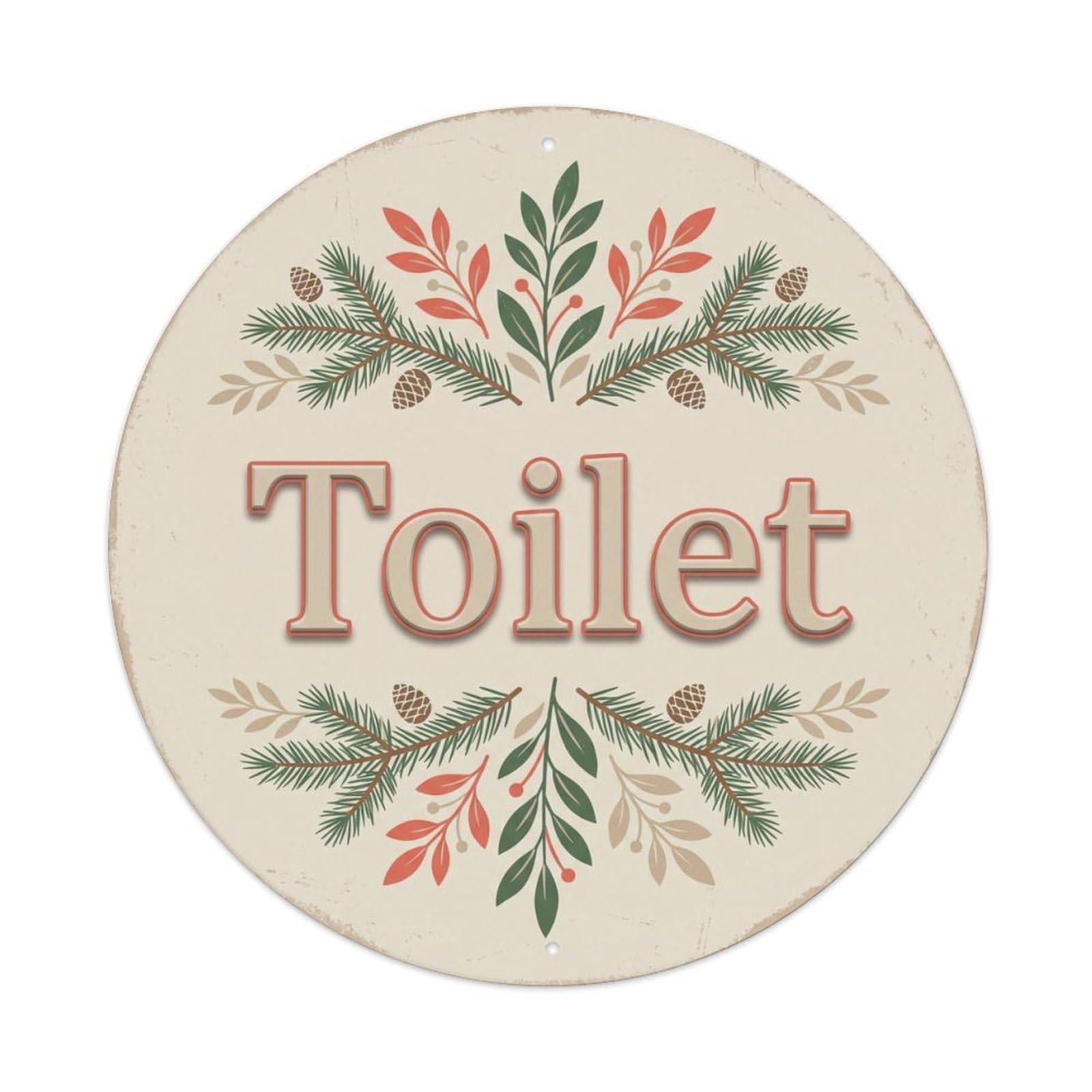 Okahys 8X8inch(20X20cm) Toilet(Wc) Signage Spruce Vintage Metal Tin Sign