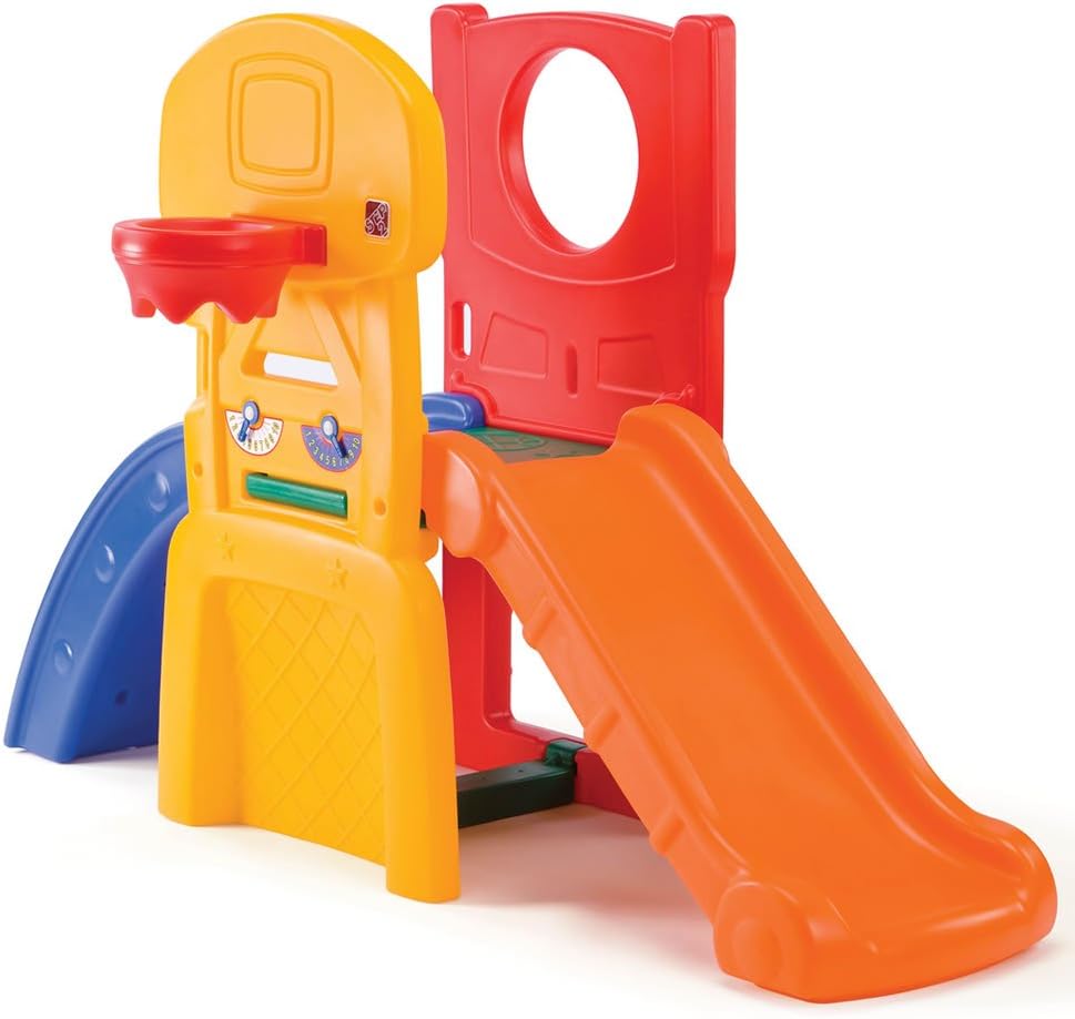 Step2 All-Star Sports Climber, Kids Indoor/Outdoor Playset, Backyard Playground Set, Slides, Climbing, Basketball Hoop, Football Toss, Soccer Goal, Balls Included, Jungle Gym, Toddlers 3-6 Years Old