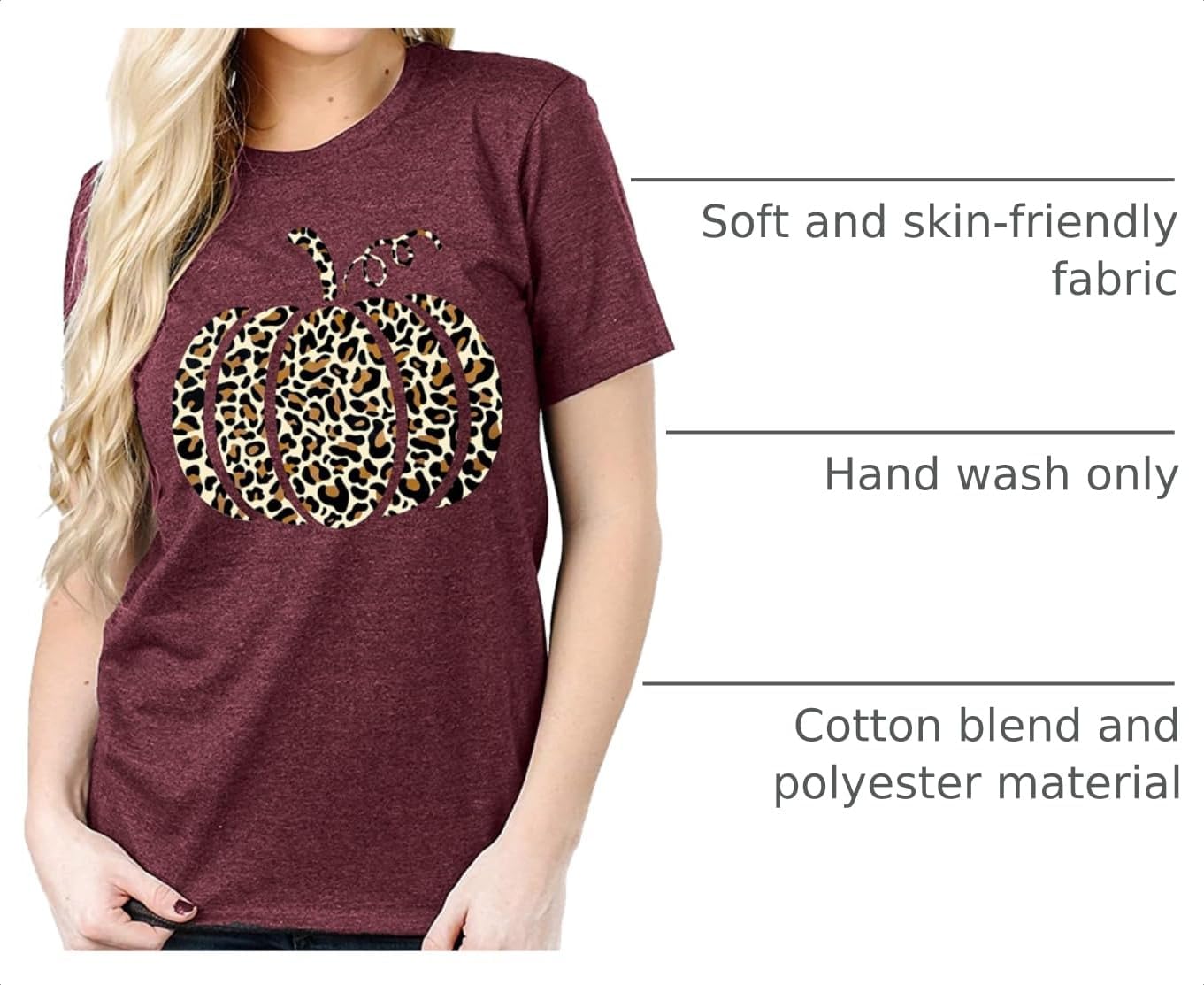 Halloween Pumpkin Shirt Women Leopard Graphic Tees Casual Fall Tops