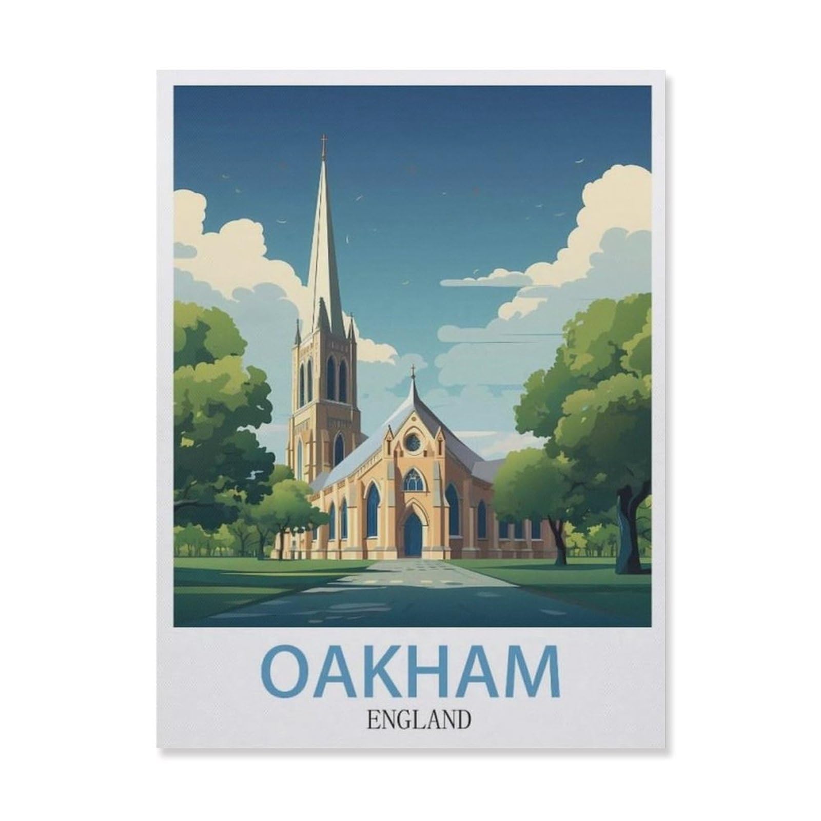 Vintage Wall Decor Metal Poster Plaque，Oakham England(15x30cm）