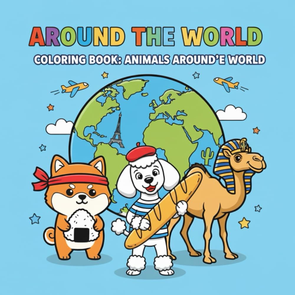 AROUND THE WORLD: ANIMALS AROUND THE WORLD (JIRIRITA's Coloring Books)