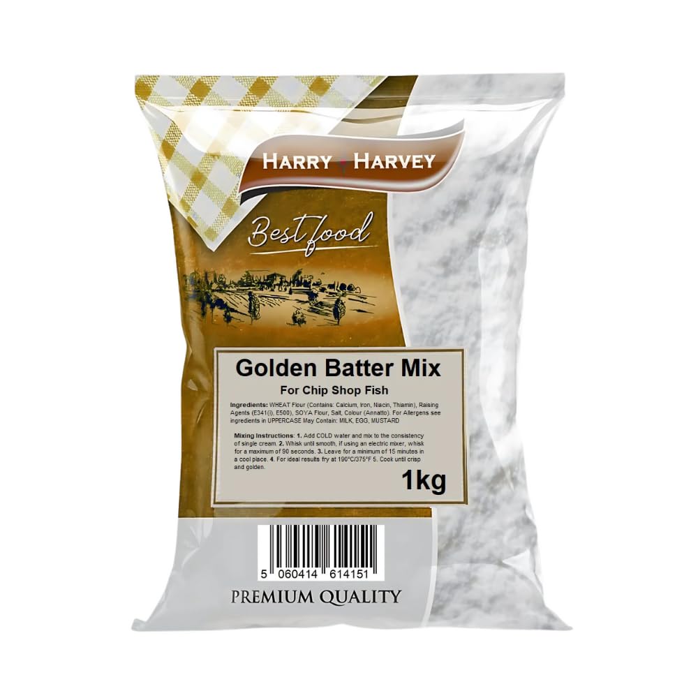 Golden Batter Mix 1kg | Perfect Crispy Chip Shop Fish Batter | Easy-to-Use Takeaway Style Batter Mix for Fish, Chips, Onion Rings & Fried Food | Trusted by Chippies & Fish Shops