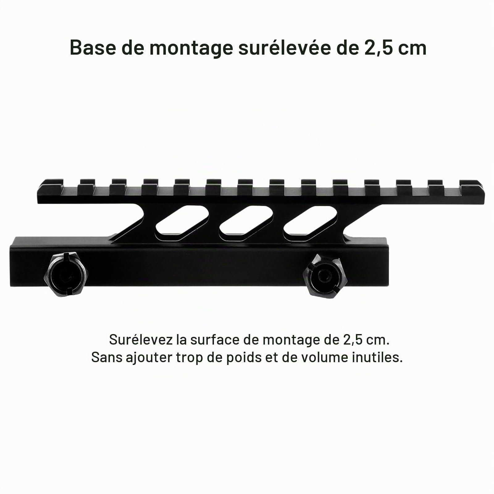 Tactique Riser Mount High Profile Scope Mount Base Riser Weaver Picatinny Rail 20mm Aluminium avec 13 Fentes Picatinny Rail