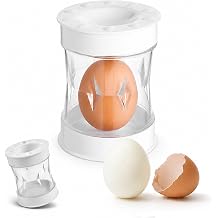 Boiled Egg Peeler - Manual Egg Shell Remover, Easy Shake Egg Peeling Container, Compact Kitchen Gadget for Shell Removal, White