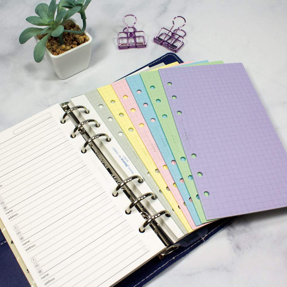 Filofax B132672 Ricarica Organizzatore, Formato Personale, Colori Pastello, Carta Quadrata
