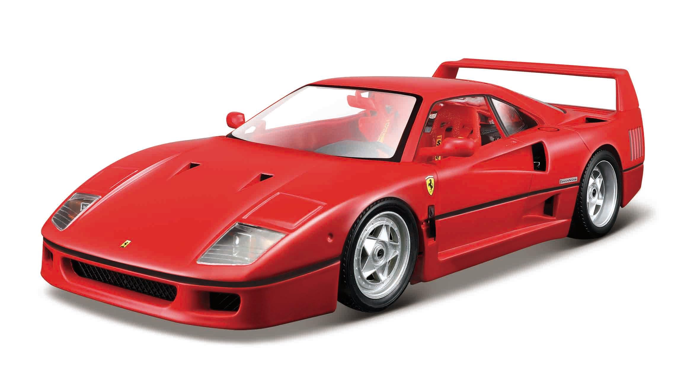 Bburago 1:18 Scale Ferrari F40 Race & Play Die-Cast Model Car – Red | Official Ferrari Licensed Replica | Opening Doors, Bonnet & Engine Cover | Collector's Edition