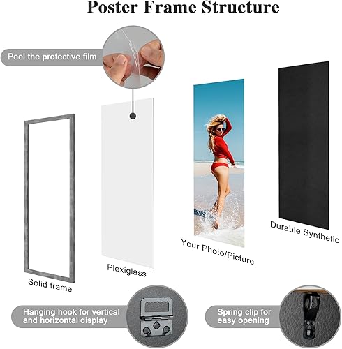 Vista 103 de Marco gris rústico de 18 x 24 pulgadas, marco para póster de 18 x 24 pulgadas, color gris envejecido, grande, retro, natural, 24 x 18 pulgadas