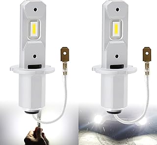Afurkuot H3 LED Fog Light Bulbs 6500K White, 200% Brighter H3ll LED Driving Fog Light Waterproof, 1:1 Mini Size All-in-One 10-60V H3 LED Bulbs Replace for Car Fog Light, DRL, Halogen