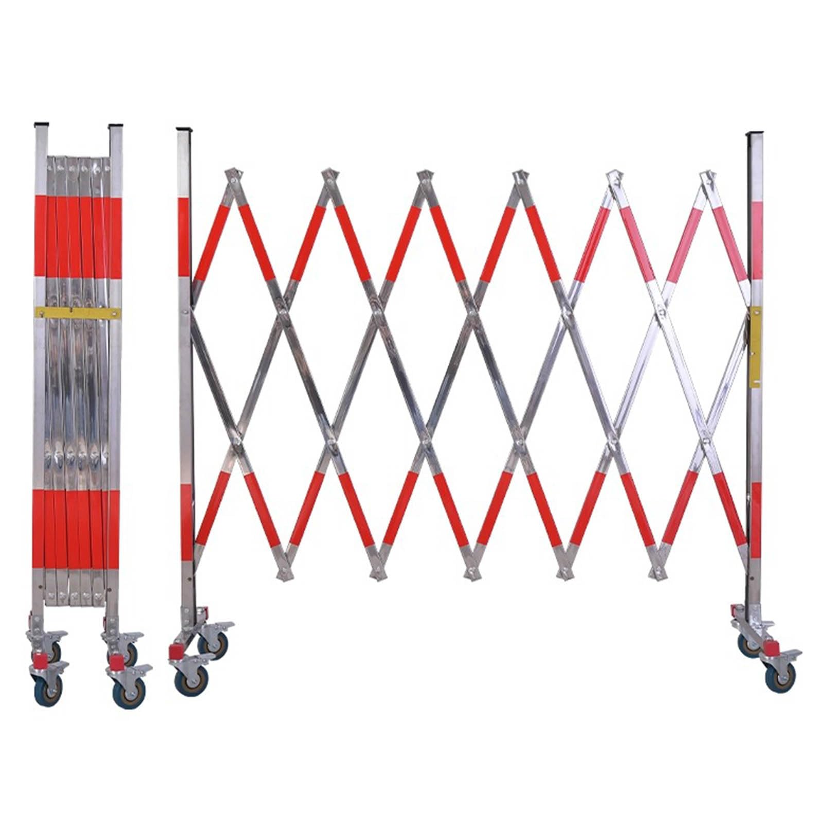 Barrière métallique Extensible - Clôture de sécurité Pliable pour Chantiers extérieurs, Jardin ou Cour, barrière Flexible, Portable et rétractable pour l'intérieur et l'extérieur