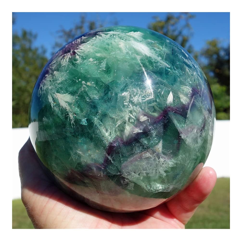 Pietra preziosa della Sfera della Sfera di Cristallo della Fluorite dell'arcobaleno Naturale Bella Collezioni di casa