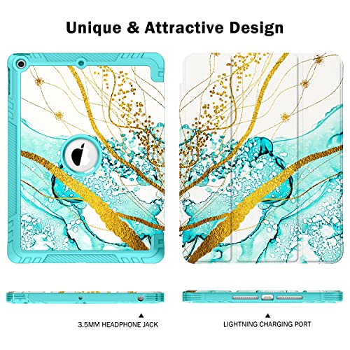 Hocase For Ipad 6Th/5Th Generation Case, With Pencil Holder, Auto Sleep/Wake Feature, Soft Tpu+Pu Leather Full Body Protective Case For Ipad 9.7" (2017 & 2018 Release) - Teal #TOP4