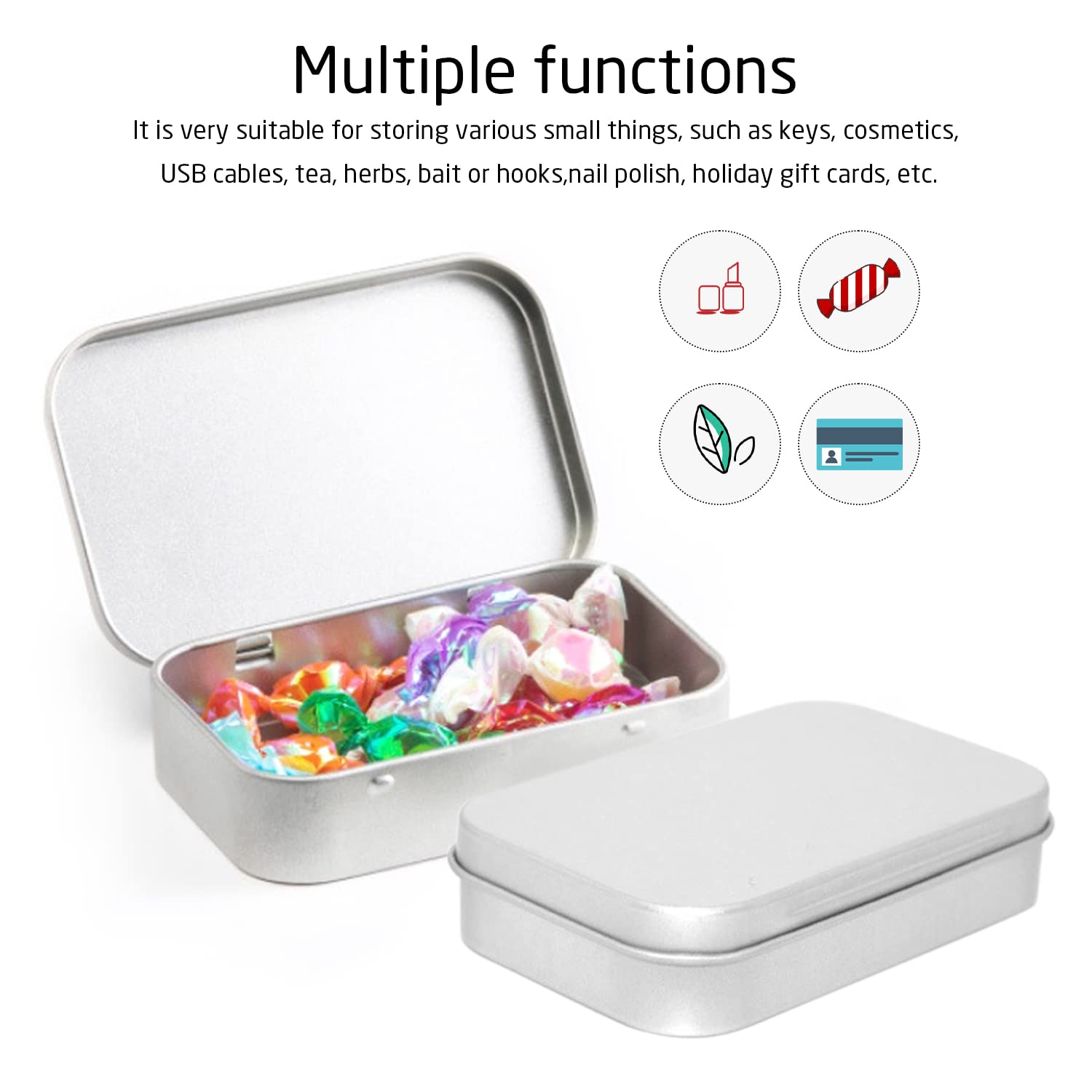 4 Scatole In Alluminio Scorrevoli - Contenitori Metallici Per Organizzazione, Colore Argento - Foto 9