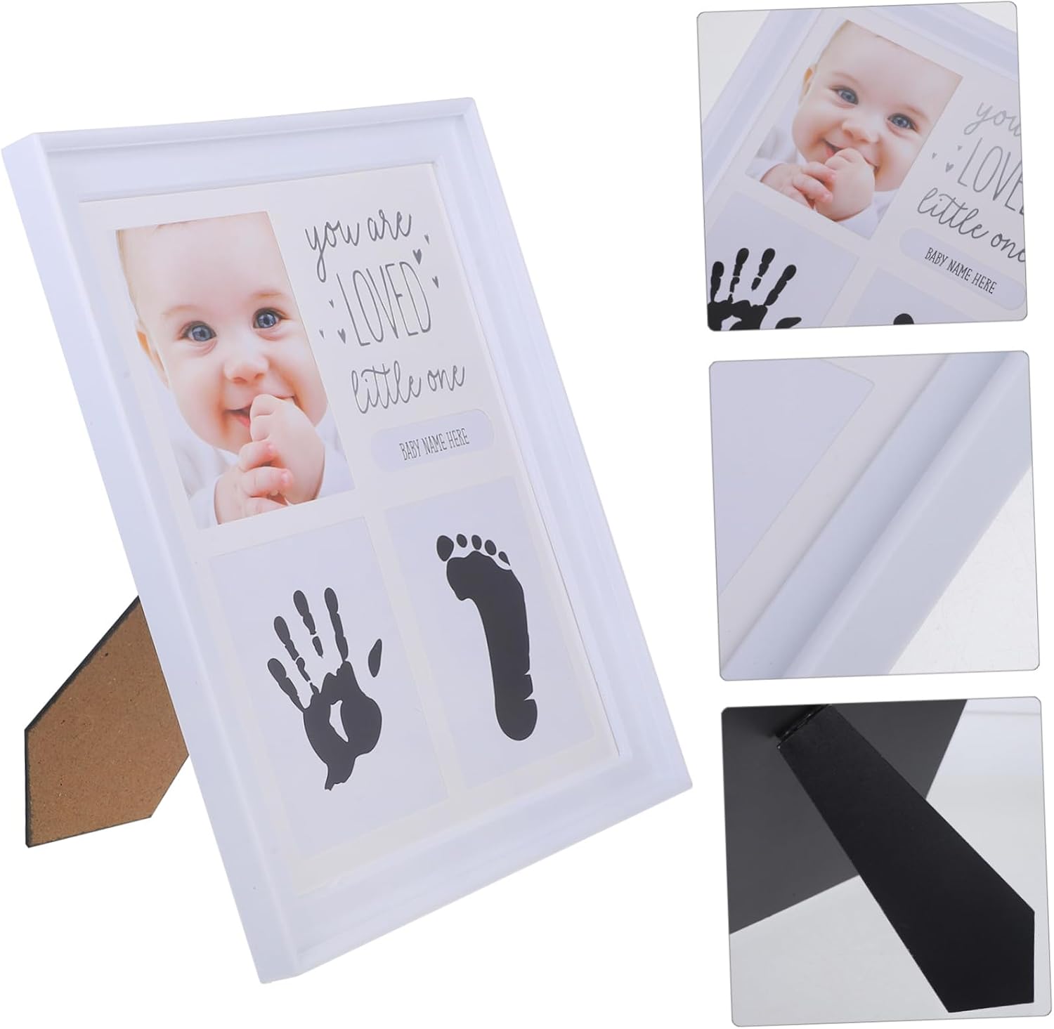 Newborn Handprint and Footprint Frame for Baby First Year Milestones