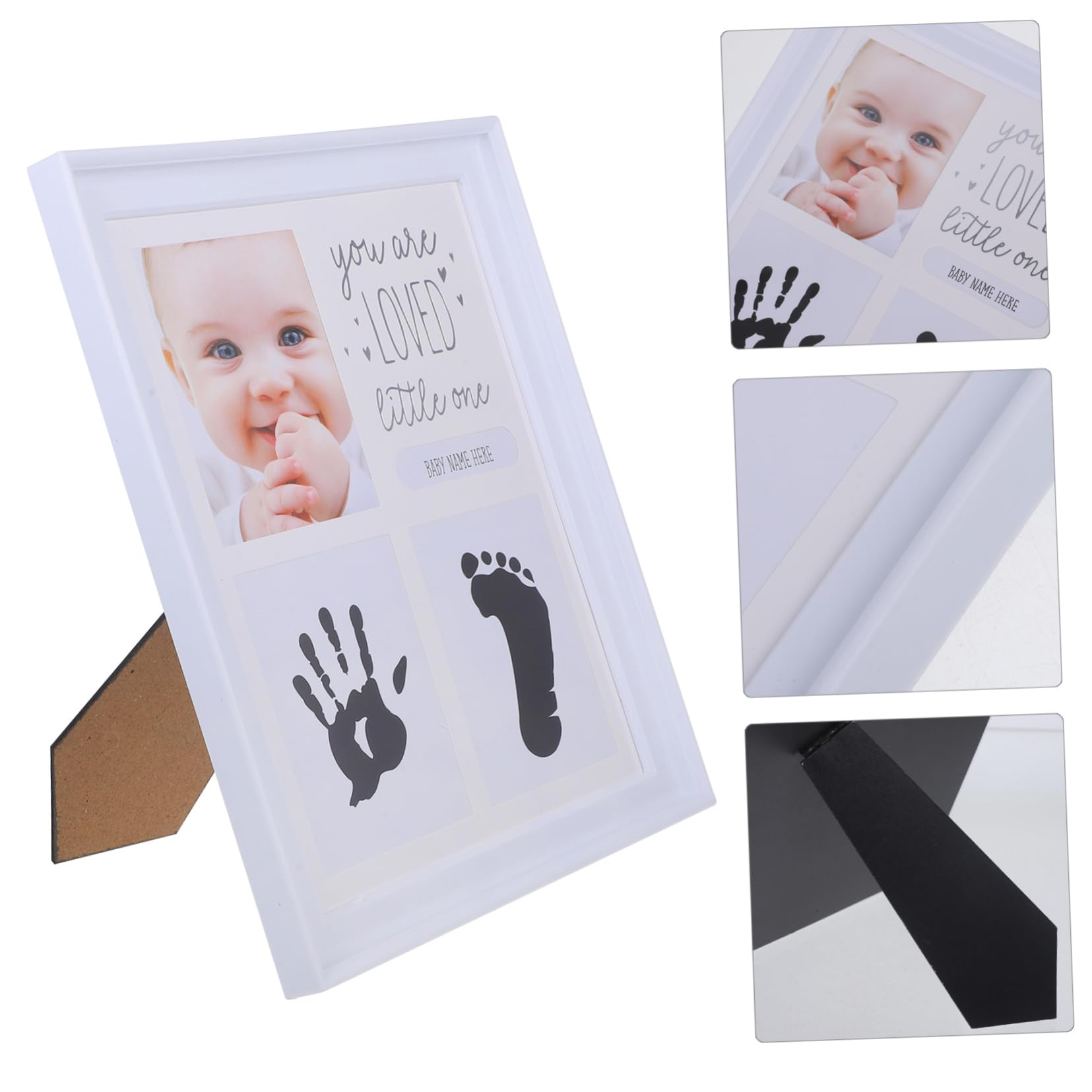 BESTonZON Baby Growth Keepsake Hand Footprint Photo Frame Milestone Newborns Modern Design
