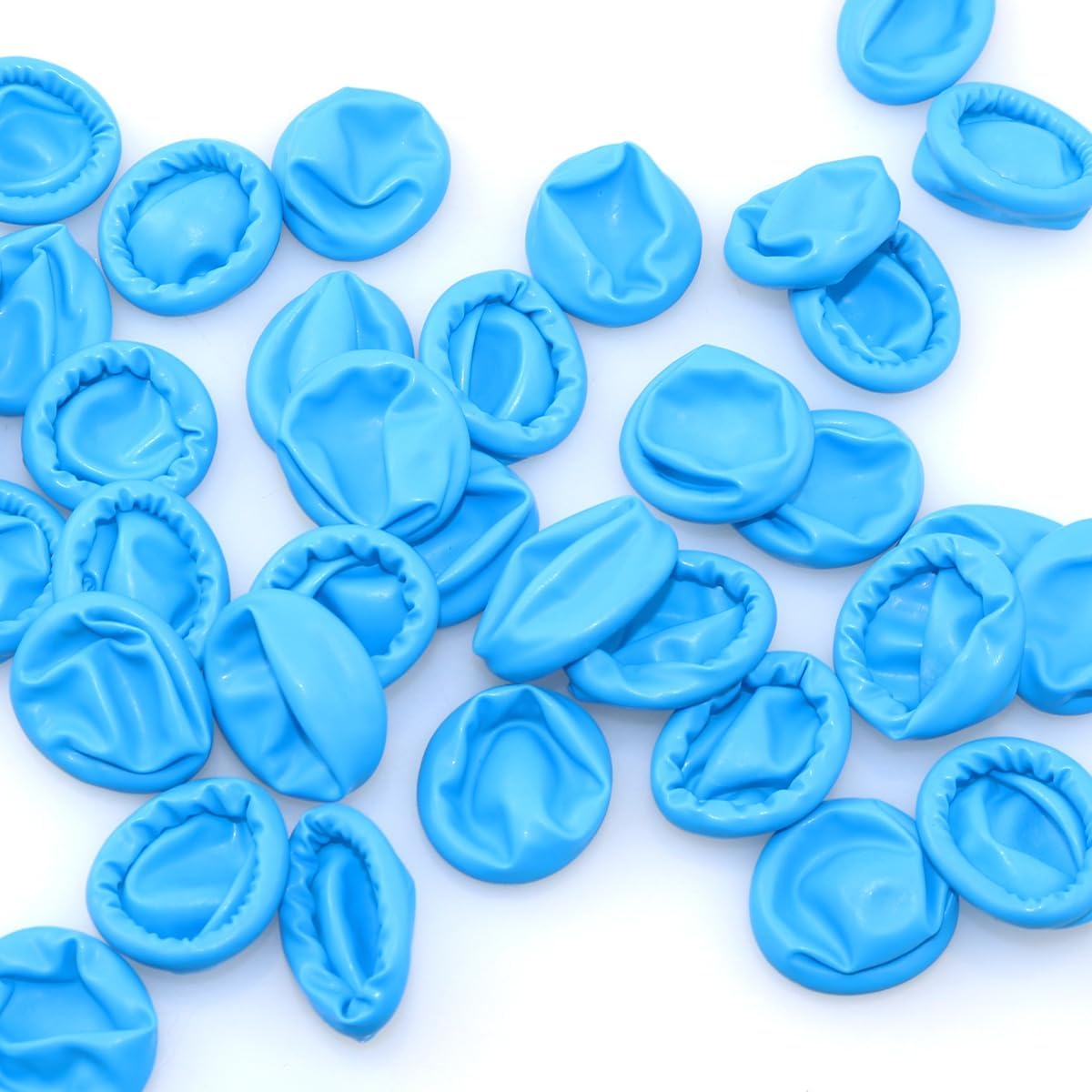 100PCS Blue Disposable Nitrile Finger Cots Nitrile Rubber Non-allergenic Finger Protectors for Beauty, Manicure, Household Cleaning