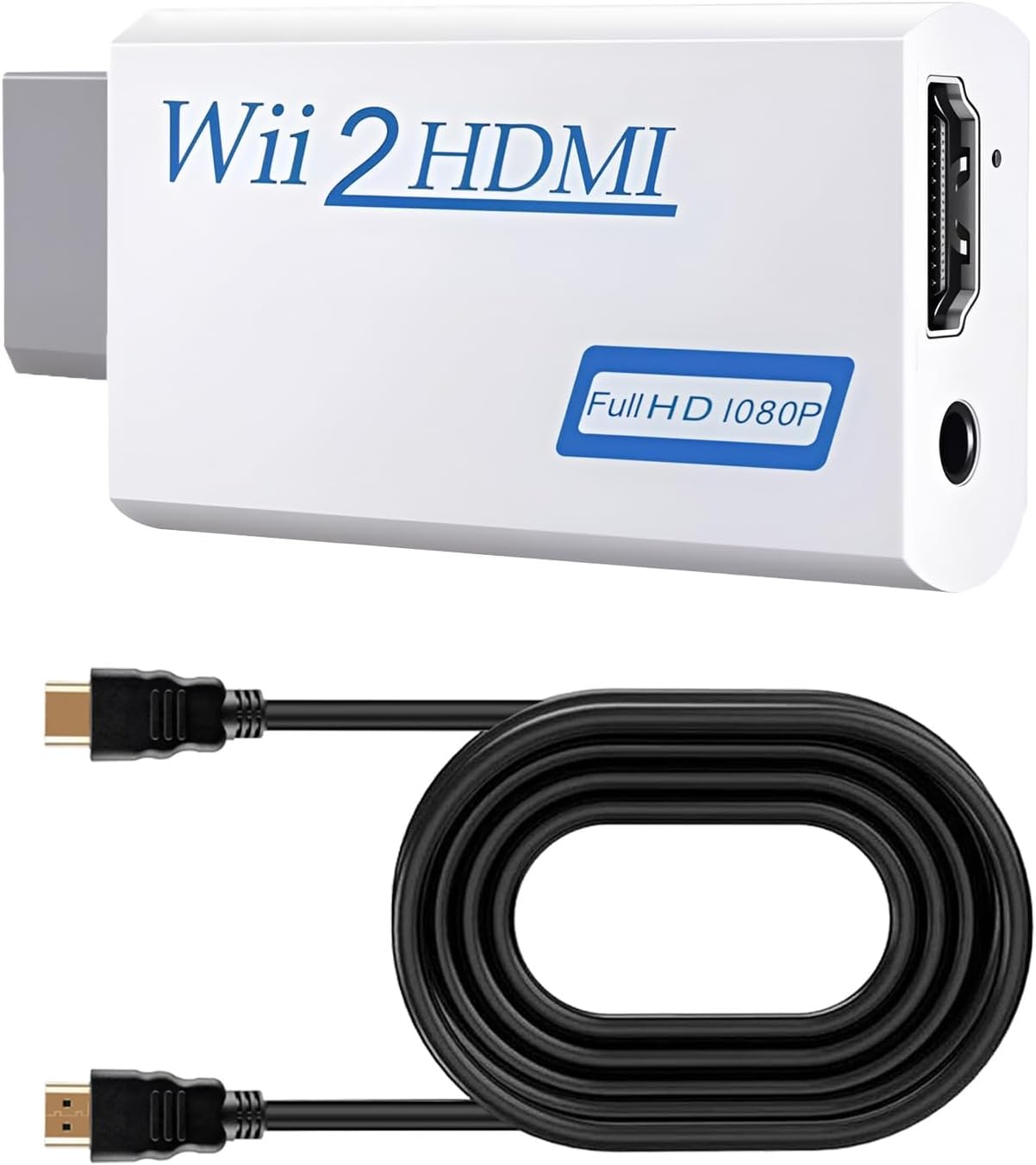 HDMI Adapter HDMI Converter with 1.5 m Cable 1080p/720p Resolution 3.5 mm Audio Output Adapter Supports All - Display Modes White