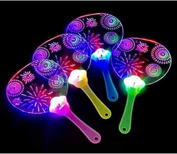 光る　うちわ　170本 Amazon | 光るうちわ 花火柄 4色x各1本 合計 4本 セット 光る