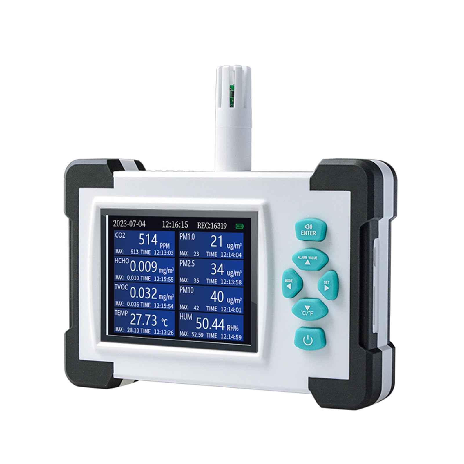 TC-700PRO Detector de Calidad del Aire Monitor de contaminación del Aire con múltiples sensores CO2, PM1.0, PM2.5, PM10 Temperatura y Humedad
