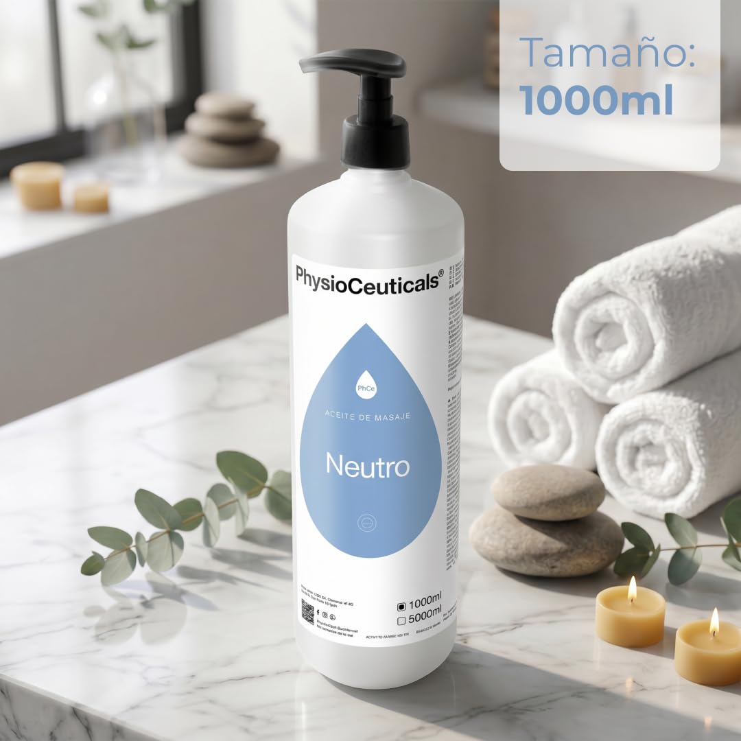 Aceite neutro Masaje de alta extensibilidad para uso profesional en fisioterapia, formulada para facilitar maniobras de masaje terapéutico. Presentación: envase de 1000 ml.