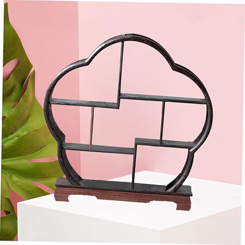 Vista 8 de Healifty 1 soporte de exhibición vintage, estante antiguo, gabinete de piso, estante retro, estantería circular, estante de pared, estante rústico