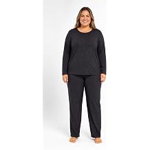 B y k Beden Mevsimlik Puantiye Desen Pijama Tak m