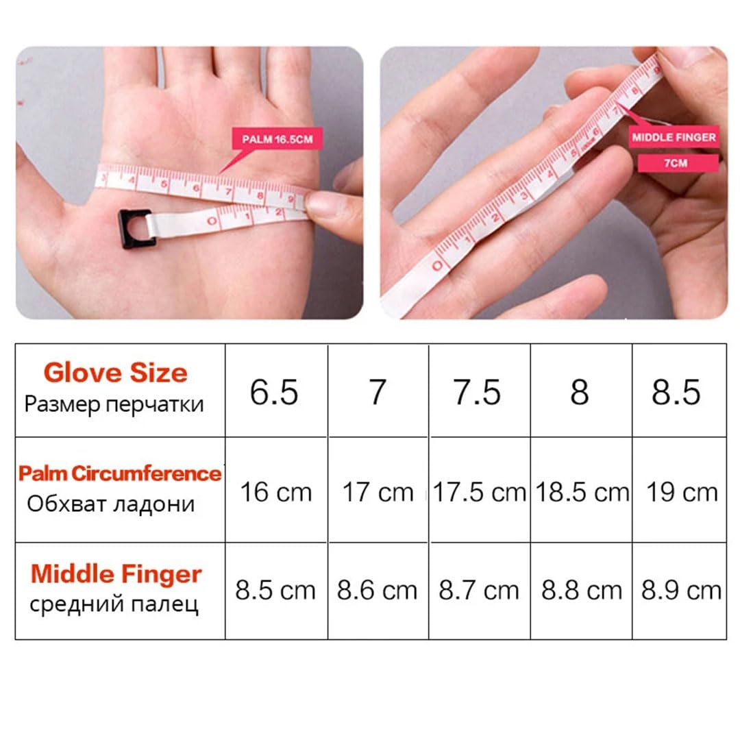 Guantes de poliuretano de color sólido para mujer, forro de algodón, cálidos, cálidos, guantes de negocios de invierno, beige, 6.5, azul oscuro, 6.5