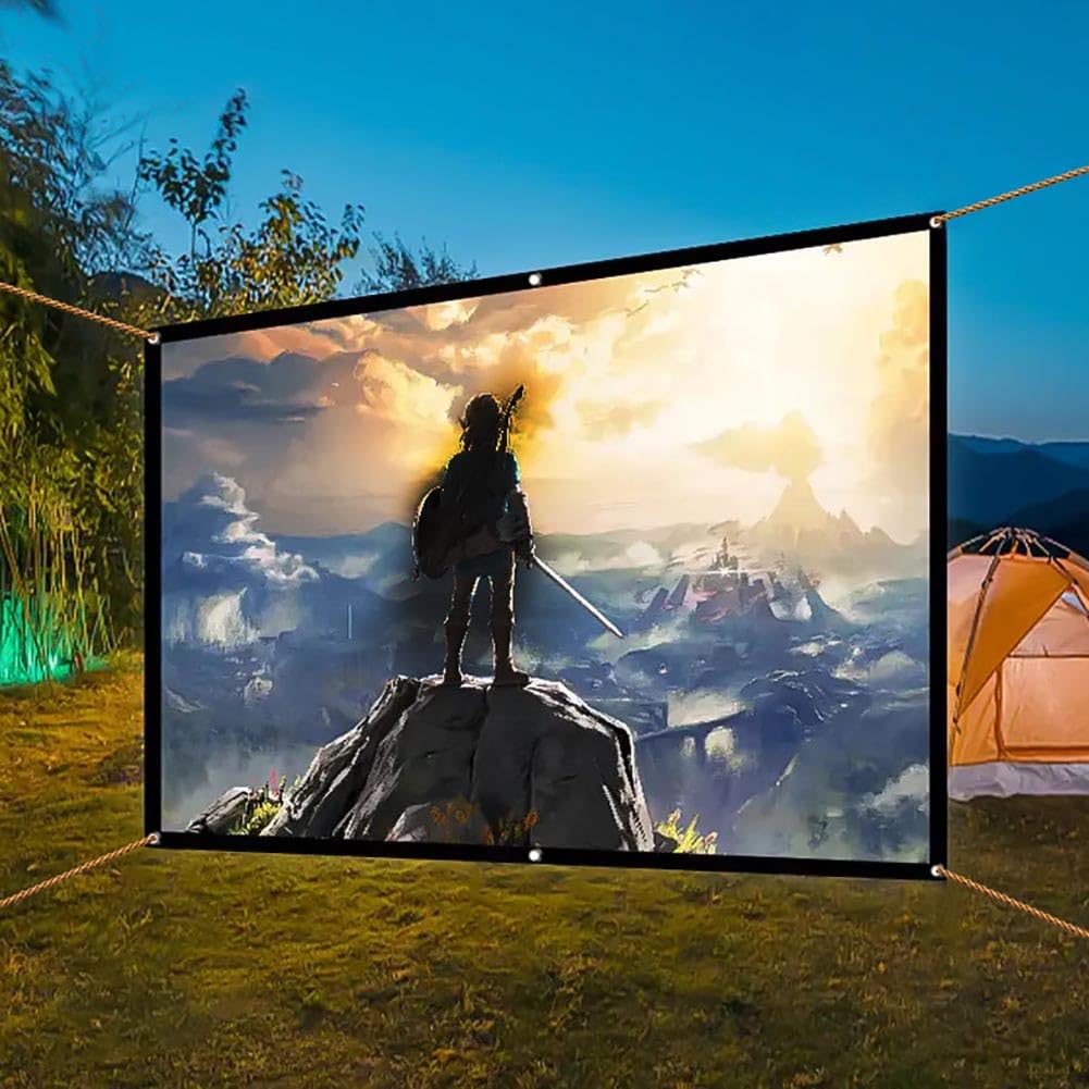 Telo proiettore da 100 Pollici, 16:9 Pieghevole Antipiega Portatile Schermo proiezione da 120 Pollici per Campeggio, Esterno e Interno, proiezione Anteriore e Posteriore(100 inch 16: 9)