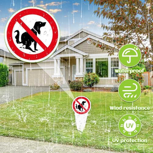 SGZIOO 4 Stück Kein Hundeklo Schild Steckschild, 30 x 15 cm, Schild Hunde Kacken Verboten, schild Kein Hundeklo aus PVC, Wetterfest UV-Schutz, Beidseitig Bedruckt