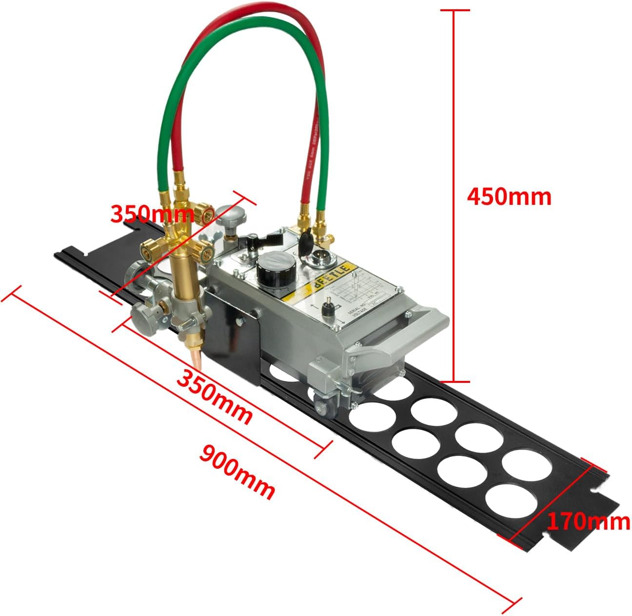 Torch Track Burner Cutting, Automatic Gas Pipe Cutting Machine, Portable Flame Straight Line Cutter, Adjustable Speed, 0.23"-4" Cutting Thickness, 4 PCS of 35.43''(90cm) Tracks - IK12(HK12)