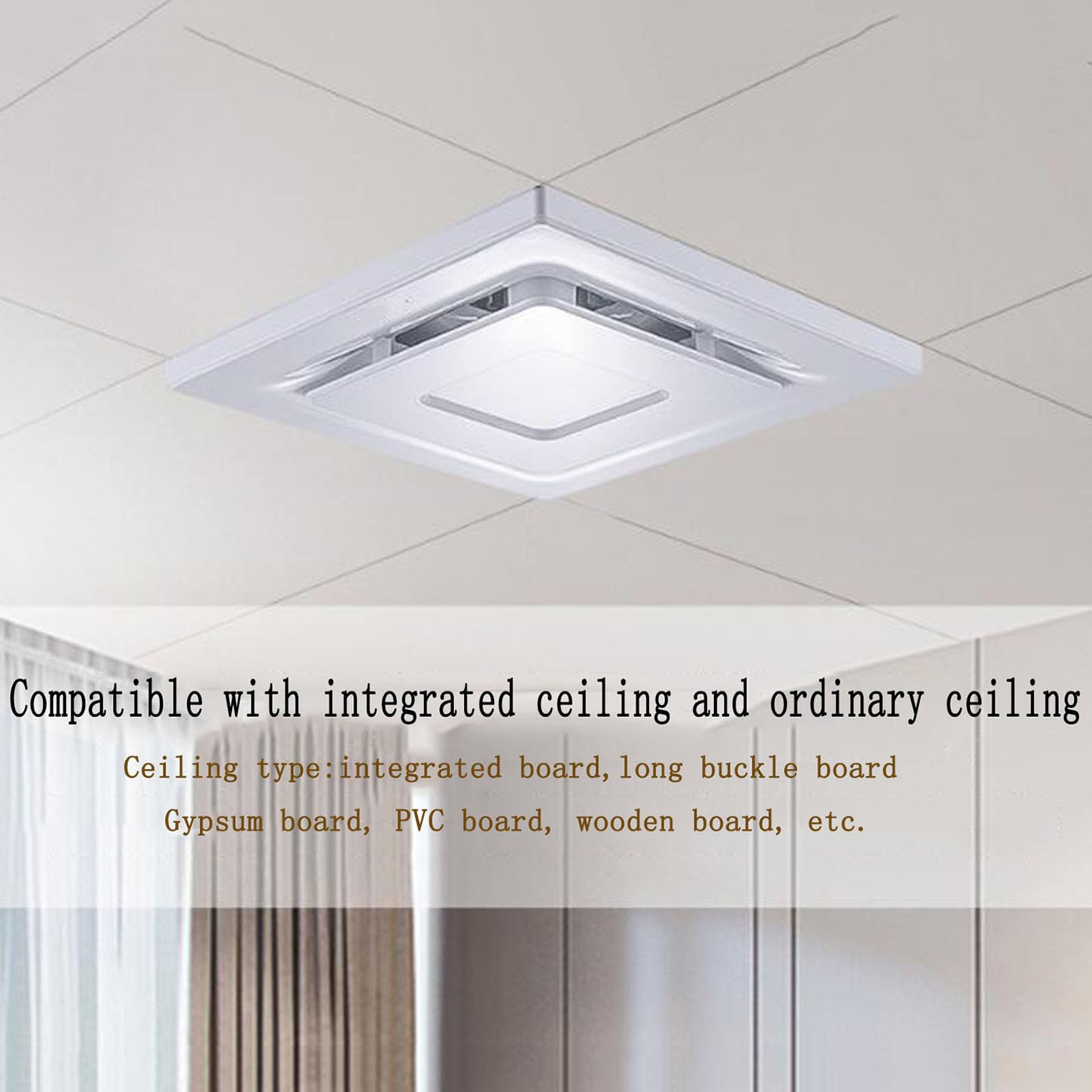 Extractor de Aire para baño, Extractor de Aire Cuadrado Blanco, Extractor de Aire para Cocina de 220 V con Pieza de Bloqueo de Viento, Protector térmico Incorporado, para baño, Hog
